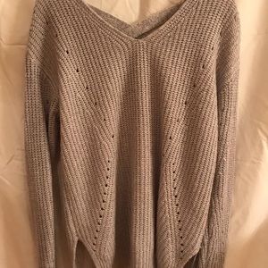 Long V-neck sweater